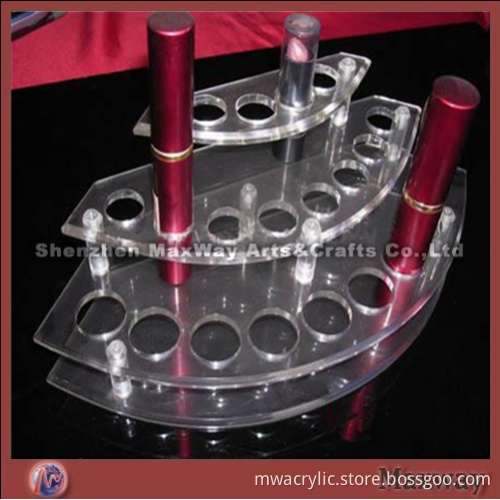 Clear Four-tiered Acrylic Lipstick Display Rack